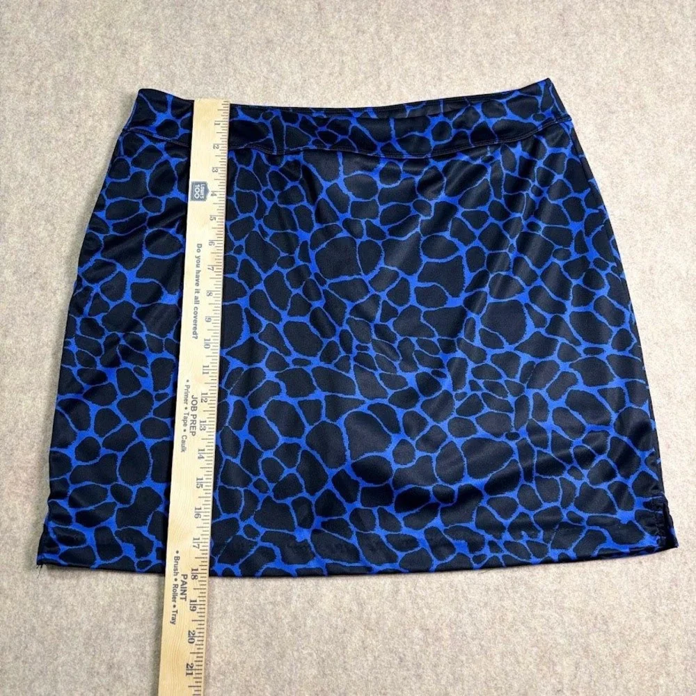 Greg Norman Golf Skort Womens L Blue Black Polyester Giraffe Animal Print